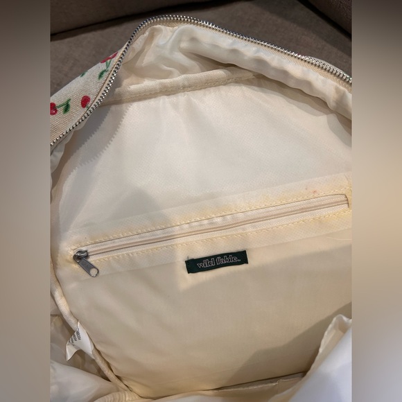 Cream cherry backpack. - Picture 3 of 7